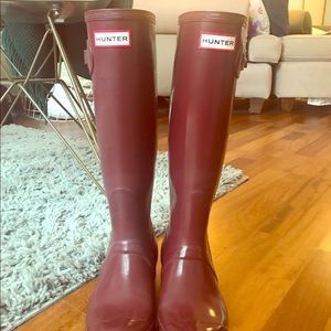 Burgundy Hunter Rainboots